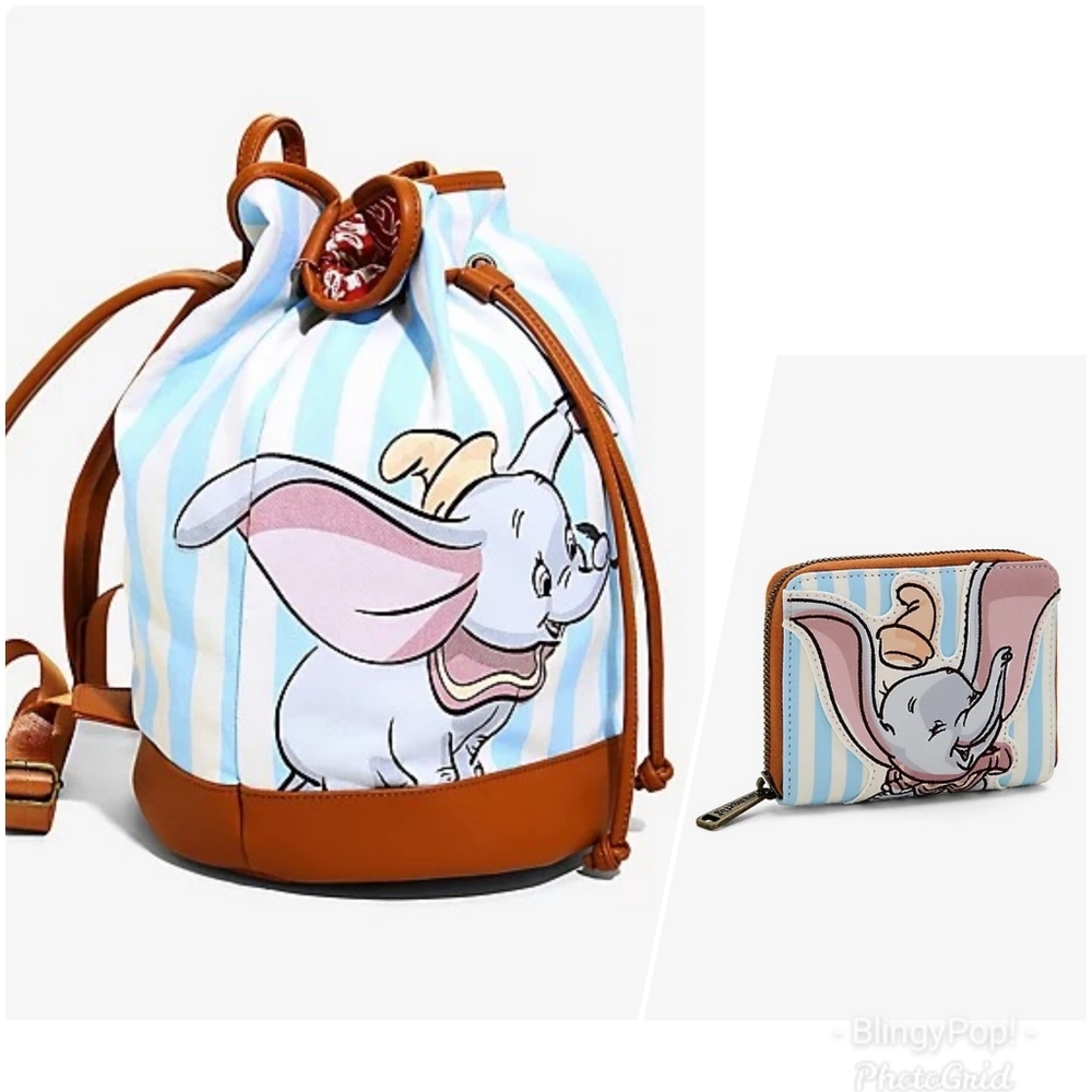 Rare Dumbo Loungefly Bucket Backpack and Wallet